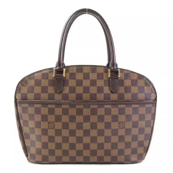 Auth LOUIS VUITTON Damier Ebene Sarria Horizontal Handbag Brown - Picture 1 of 15